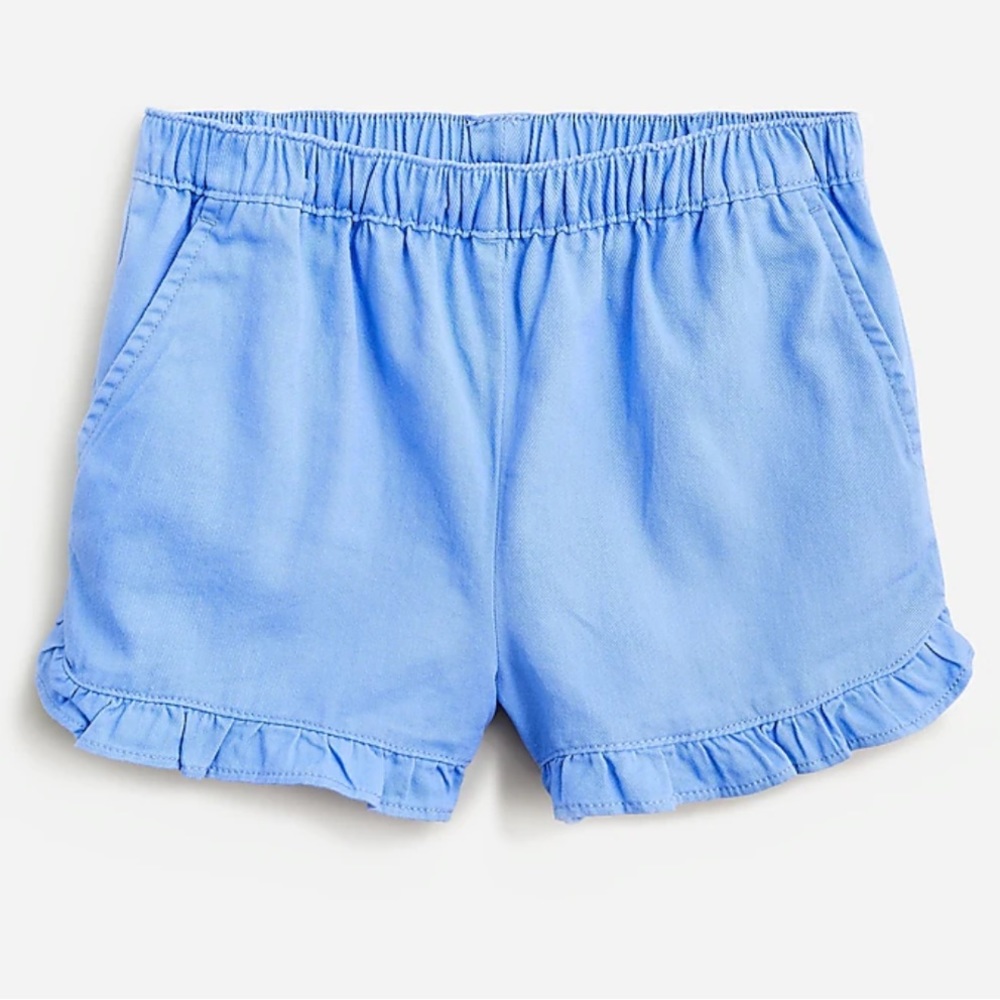J Crew Girls' ruffle pull-on short in soft chino